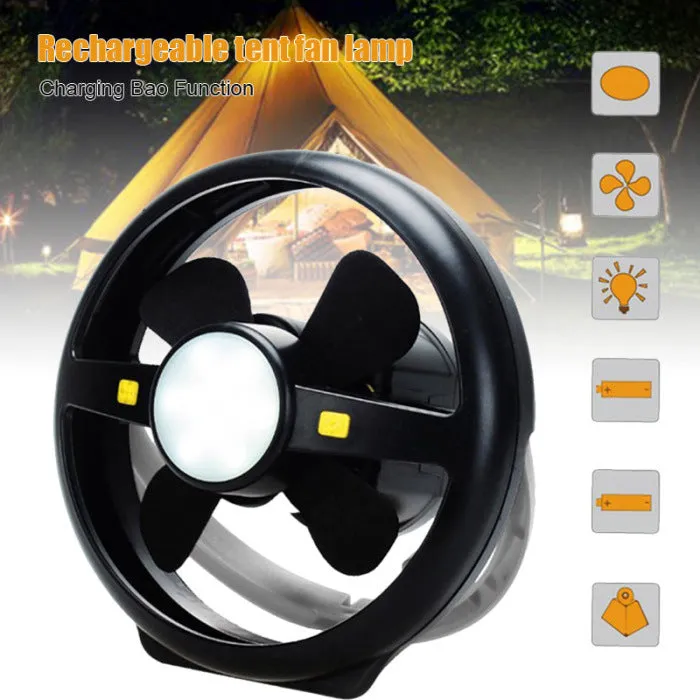 Usb Rechargeable Camping Fan Light Outdoor Tent Hook Light Cross-Border New Led Camping Fan Light