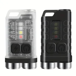 V3 Mini LED Keychain Light with 12 Modes USB Rechargeable