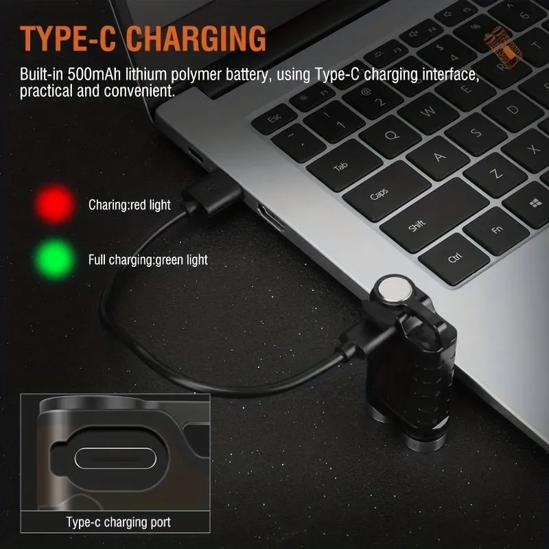 V3 Mini LED Keychain Light with 12 Modes USB Rechargeable