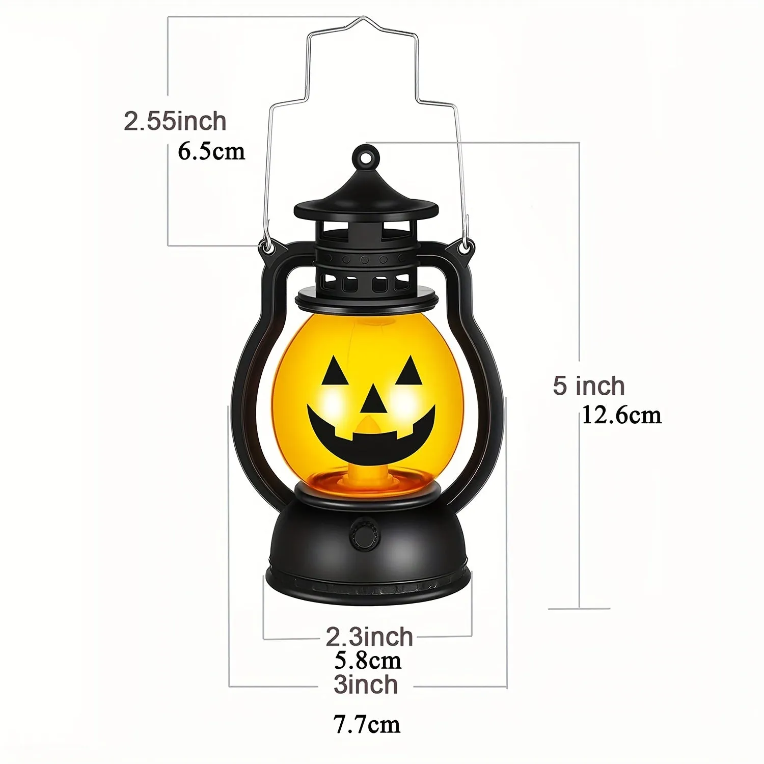 Vintage Halloween Candle Lantern with LED Pumpkin Night Light